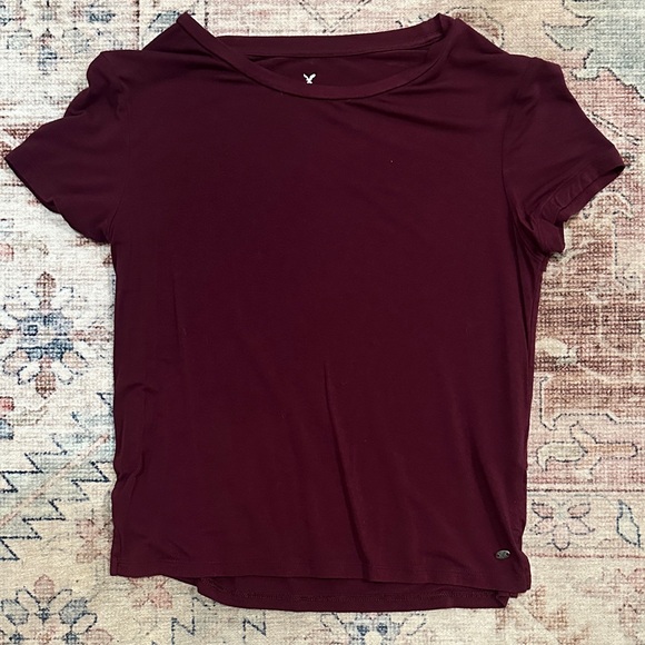 American Eagle Outfitters Tops - American Eagle Outfitters Burgundy Short Sleeve Tee
